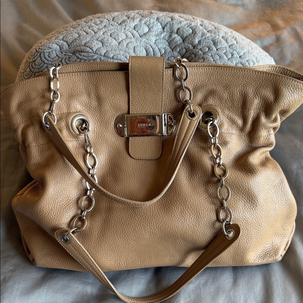 FurlaTan Leather Tote Bag